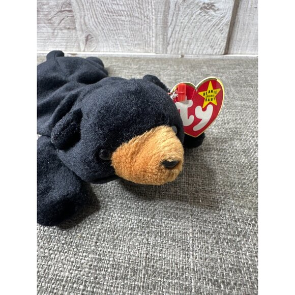 Ty Beanie Babies Retired Blackie Black Bear Stuffed Animal Toy - Picture 3 of 9